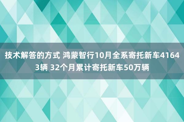 技术解答的方式 鸿蒙智行10月全系寄托新车41643辆 32个月累计寄托新车50万辆