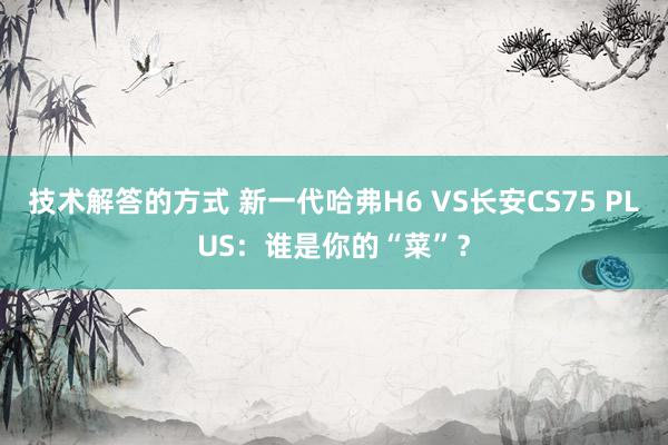 技术解答的方式 新一代哈弗H6 VS长安CS75 PLUS：谁是你的“菜”？