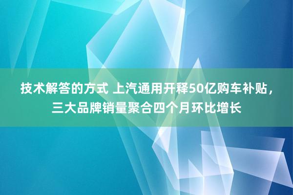 技术解答的方式 上汽通用开释50亿购车补贴，三大品牌销量聚合四个月环比增长