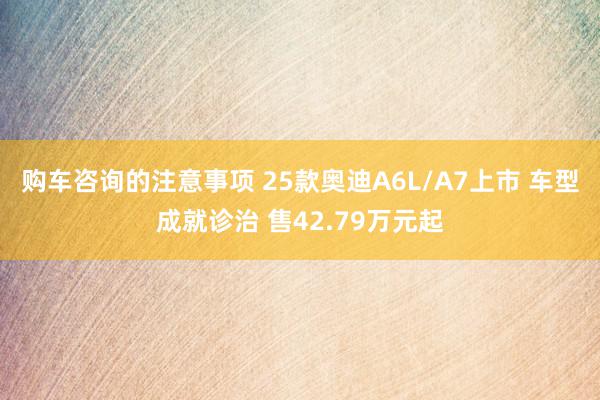 购车咨询的注意事项 25款奥迪A6L/A7上市 车型成就诊治 售42.79万元起