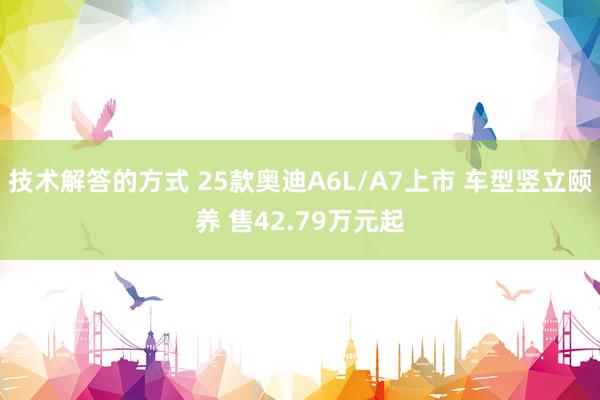 技术解答的方式 25款奥迪A6L/A7上市 车型竖立颐养 售42.79万元起