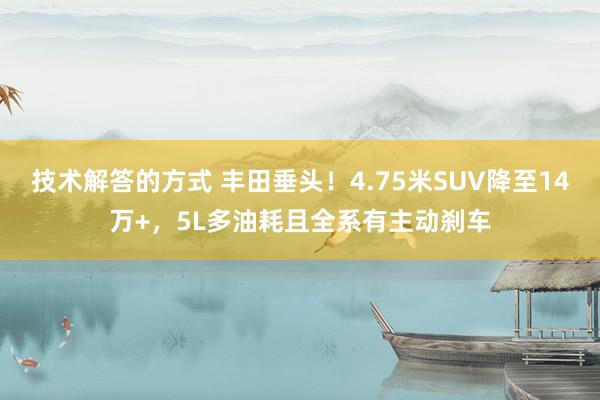 技术解答的方式 丰田垂头！4.75米SUV降至14万+，5L多油耗且全系有主动刹车