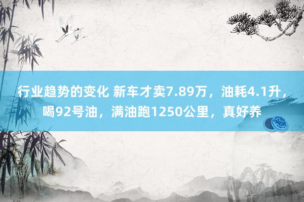 行业趋势的变化 新车才卖7.89万，油耗4.1升，喝92号油，满油跑1250公里，真好养