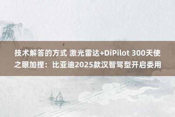 技术解答的方式 激光雷达+DiPilot 300天使之眼加捏：比亚迪2025款汉智驾型开启委用