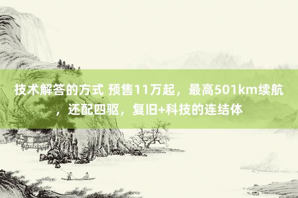 技术解答的方式 预售11万起，最高501km续航，还配四驱，复旧+科技的连结体