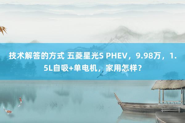 技术解答的方式 五菱星光S PHEV，9.98万，1.5L自吸+单电机，家用怎样？