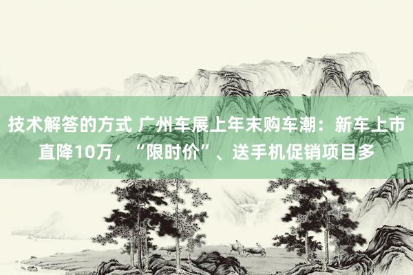 技术解答的方式 广州车展上年末购车潮：新车上市直降10万，“限时价”、送手机促销项目多