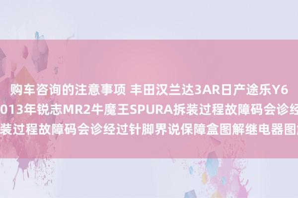 购车咨询的注意事项 丰田汉兰达3AR日产途乐Y60维修手册电路图贵府2013年锐志MR2牛魔王SPURA拆装过程故障码会诊经过针脚界说保障盒图解继电器图解线束走