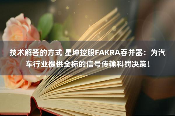 技术解答的方式 星坤控股FAKRA吞并器：为汽车行业提供全标的信号传输科罚决策！