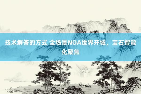 技术解答的方式 全场景NOA世界开城，宝石智能化聚焦