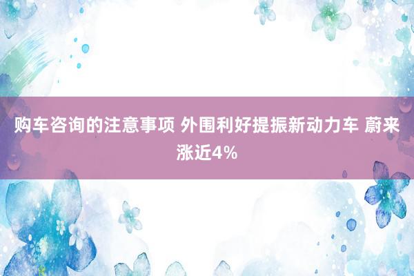 购车咨询的注意事项 外围利好提振新动力车 蔚来涨近4%