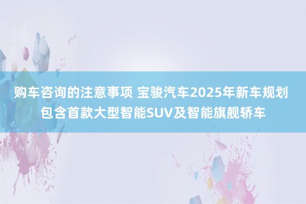 购车咨询的注意事项 宝骏汽车2025年新车规划 包含首款大型智能SUV及智能旗舰轿车