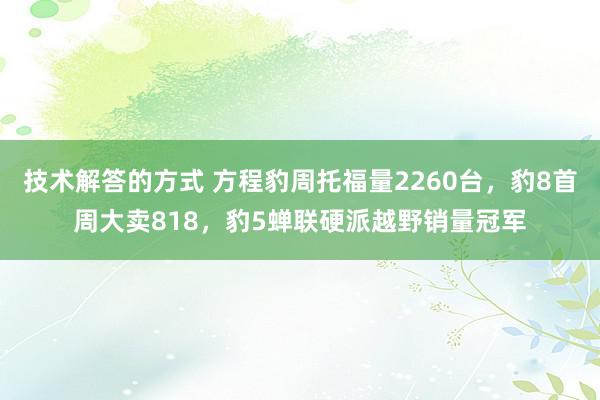 技术解答的方式 方程豹周托福量2260台，豹8首周大卖818，豹5蝉联硬派越野销量冠军